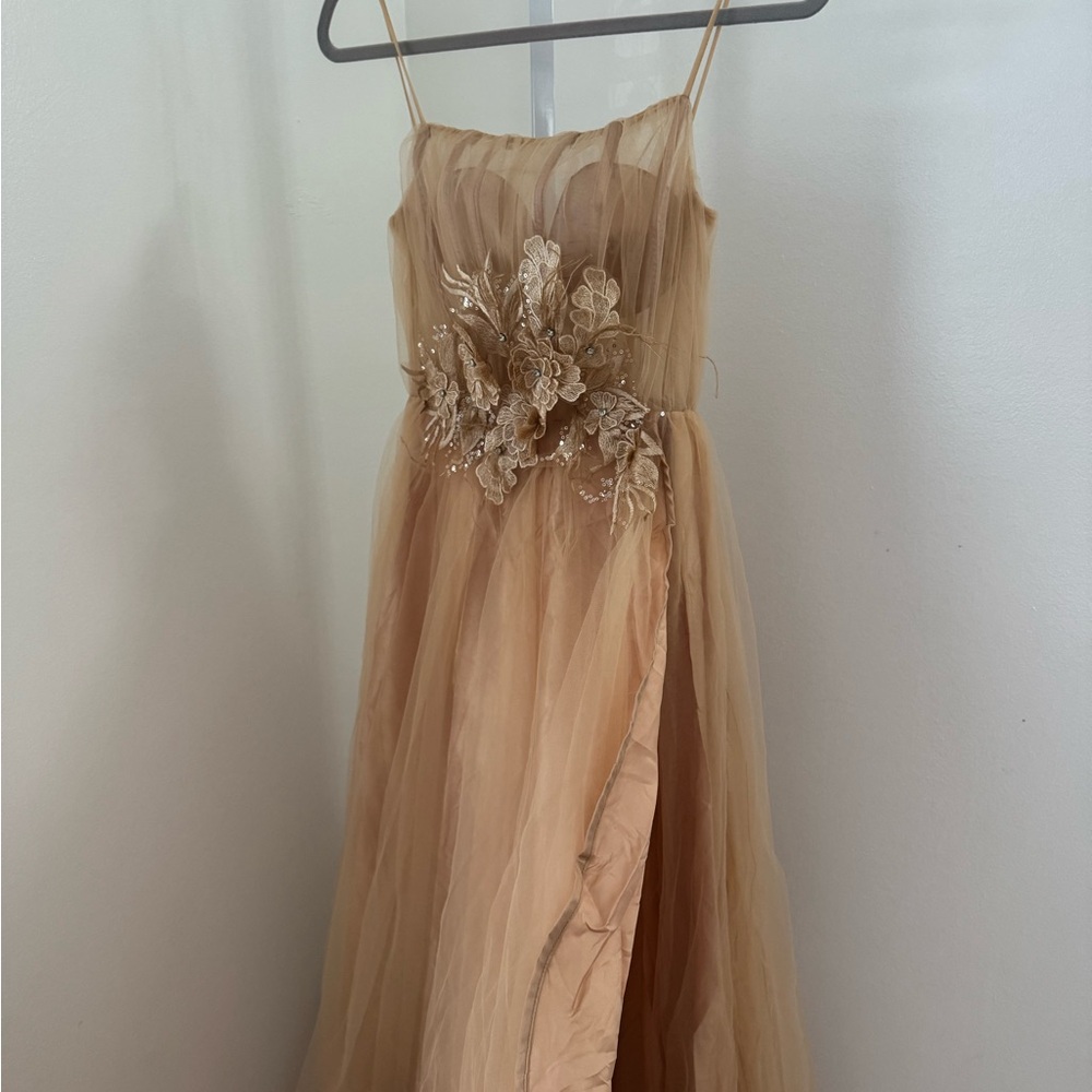 Elegant Cream Kids Dress with Floral Accents